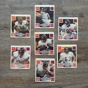 McDonald's 1986 NFL Super Bowl XX 20 Champions Chicago Bears 7 Trading Cards